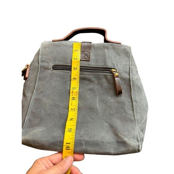 Aserro Durable Canvas & Leather Backpack With Adjustable Straps - Picture 13 of 16